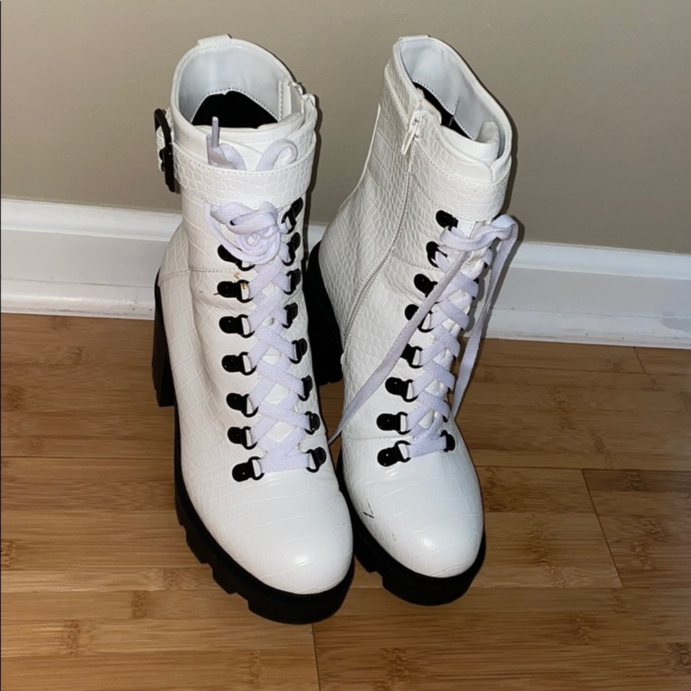 heeled combat boots